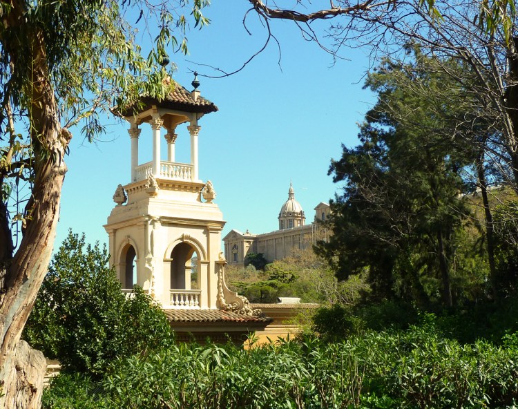 View across the Poble Espanyol towards the Museu Nacional d'Art de Catalunya