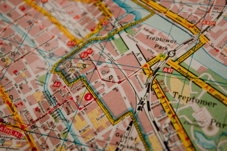 Falkplan Berlin, detail of area around Treptower Park